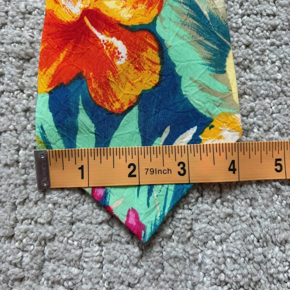 Vintage Retro Jams World Hawaiian Colorful Floral Tie